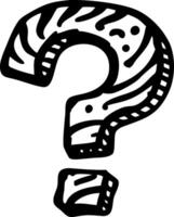Bold Black Question Mark Illustration for Creative Design Projects vector