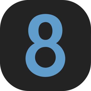 negrita azul número ocho para digital y gráfico diseño proyectos vector