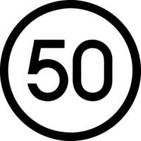 Bold Number 50 in Circle Symbol for Signage and Graphic Design Projects vector