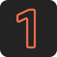 Bold Orange Number One on Black Square Illustration vector