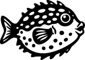 Bold Pufferfish Silhouette Illustration for Artistic Projects vector