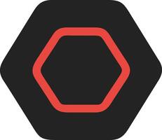 Bold Red and Black Hexagon Abstract Geometric Design vector