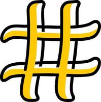 Bold Yellow Hashtag Symbol for Social Media and Graphic Design vector