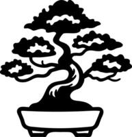 Bonsai Tree Silhouette for Decor and Design Projects vector