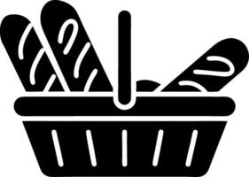Breadsticks in Shopping Basket for Bakery Logo and Culinary Blog Design vector