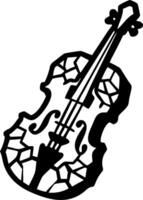 Broken Violin Silhouette Art for Creative Design Applications vector