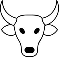 Bull Head Outline Illustration for Tattoos and Design vector