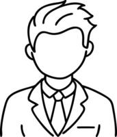Business Professional Outline Illustration for Avatar and Design Use vector