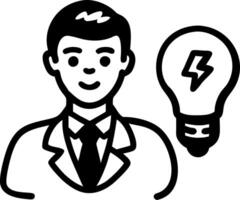 Businessman with Light Bulb Symbolizing Innovation and Ideas vector