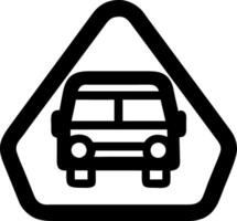Car Symbol in Caution Triangle for Road Safety Sign or Traffic Warning vector
