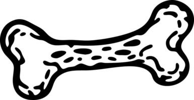 Cartoon Bone Outline Simple Design for Tattoo and Coloring Book vector
