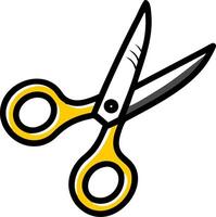 Cartoon Yellow Handled Scissors Illustration for Craft Projects and Design vector