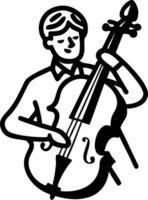Cellist Playing Cello Illustration for Music Art and Design Projects vector