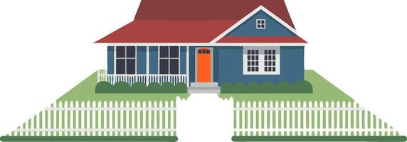 Charming Suburban House Illustration Ideal for Real Estate and Design Projects vector