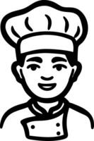Chef Hat Smiling Person Illustration for Culinary Design Projects vector