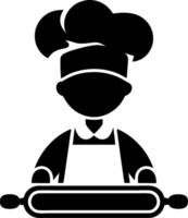 Chef with Rolling Pin for Culinary and Baking Themes vector