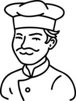 Chef Illustration with Mustache in Classic Uniform for Culinary Projects and Design vector