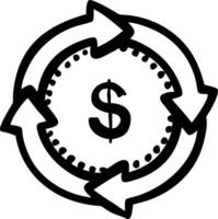 Circular Money Flow with Dollar Sign and Arrows for Financial Concepts vector