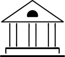 Classical Temple Outline for Education Architecture Design vector