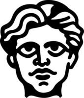 Classical Greek Sculpture Face Outline for Tattoos and Design Projects vector