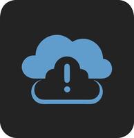 Cloud Error with Exclamation Mark for Data Alert and Security Warning vector