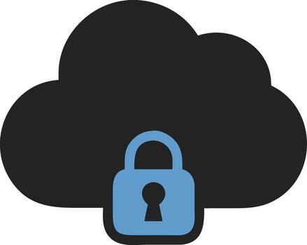 nube seguridad bloquear para datos proteccion y cifrado ilustraciones vector