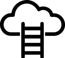 Cloud With Ladder Symbolizing Growth Opportunity and Aspirations vector