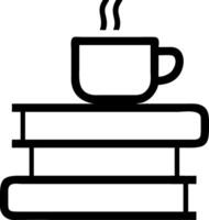Coffee Cup on Stacked Books Simple for Relaxation and Reading Themes vector