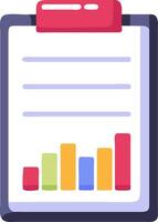 Colorful Bar Chart Illustration on Clipboard for Business Analysis vector