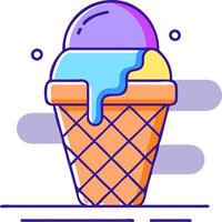 Colorful Ice Cream Cone Illustration for Fun Design Projects vector