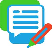 Colorful Speech Bubble with Pen for Communication vector