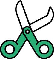 Colorful Illustration of Open Scissors Symbolizing Creativity and Crafting Tool vector