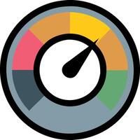 Colorful Speedometer Gauge for Measurement and Progress Display vector