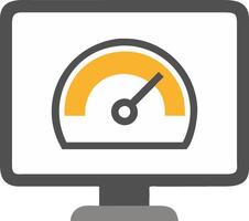Computer Performance Monitor Speedometer Gauge Design vector
