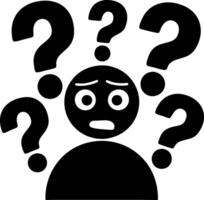 Confused Person Surrounded by Question Marks Art for Problem Solving and Decision Making vector