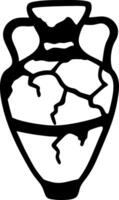 Cracked Ancient Amphora Illustration Symbolizing Fragility and Imperfection vector