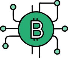 Cryptocurrency Blockchain Technology Illustration for Digital Economy vector