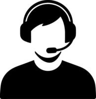 Customer Support Representative with Headset for Call Center Illustration vector