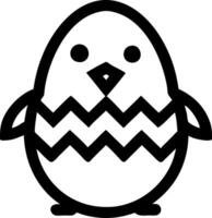 Cute Easter Chick in Eggshell Line Art for Coloring and Craft Projects vector