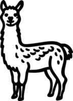Cute Llama Outline Illustration for Coloring Books and Design Projects vector