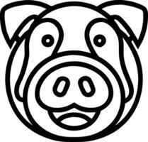 Cute Pig Face Simple Black Outline for Coloring Books and Graphic Design vector