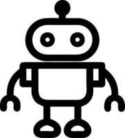 Cute Robot Illustration for Tech Design and Coloring Book Projects vector