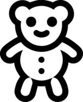 Cute Teddy Bear Simple Outline for Kids Crafts and Design Projects vector