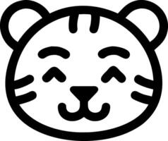 Cute Tiger Face Outline for Kids Art Projects and Coloring Books vector