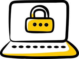 Cyber Security Illustration with Laptop and Lock for Digital Privacy vector