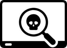 Cybersecurity Threat Detection Skull Magnifying Glass vector