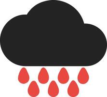 Dark Cloud with Red Raindrops Symbolizing Intensity or Warning vector
