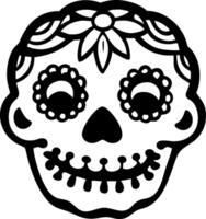Day of the Dead Sugar Skull Art for Coloring Book and Tattoo Design vector