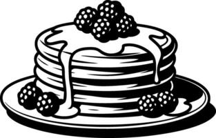 Delicious Pancakes Stack with Berries and Syrup Illustration vector