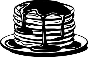 Delicious Stack of Pancakes with Syrup Black and White Art for Culinary Designs vector